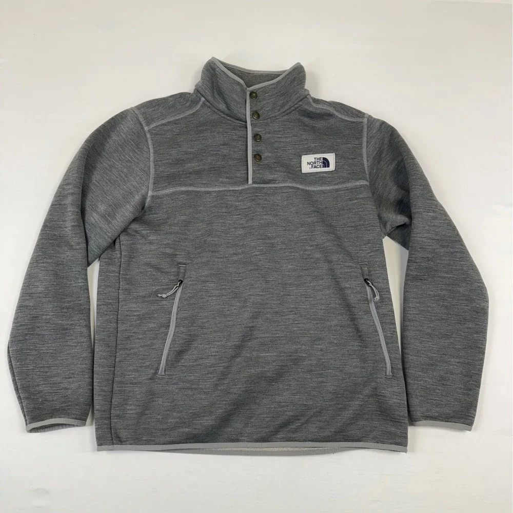 The North Face Men's Sherpa Patrol‎ 1/4 Snap Heavy Fleece Pullover Gray Size L